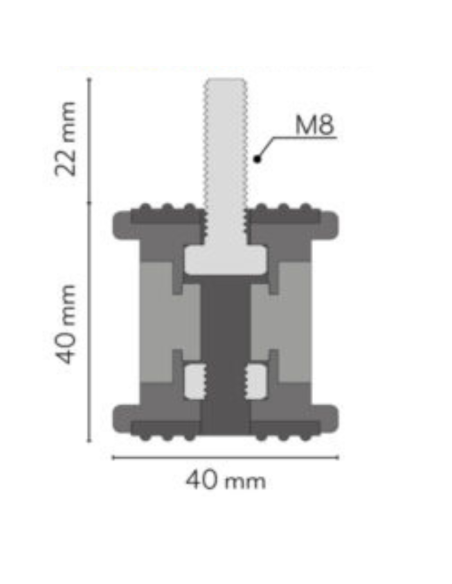 Amortiguador suelo unidad exterior (4 uds) medidas